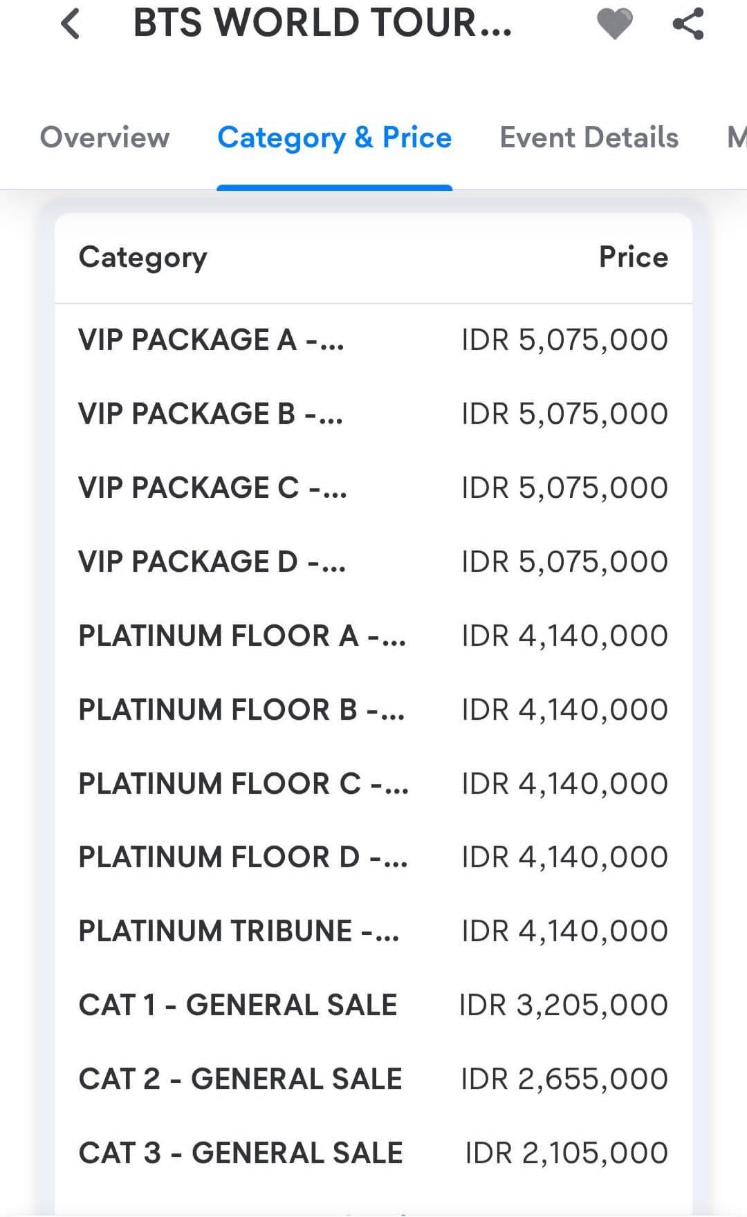 (General Sales, Ticket War Service) BTS WORLD TOUR ARIRANG IN JAKARTA