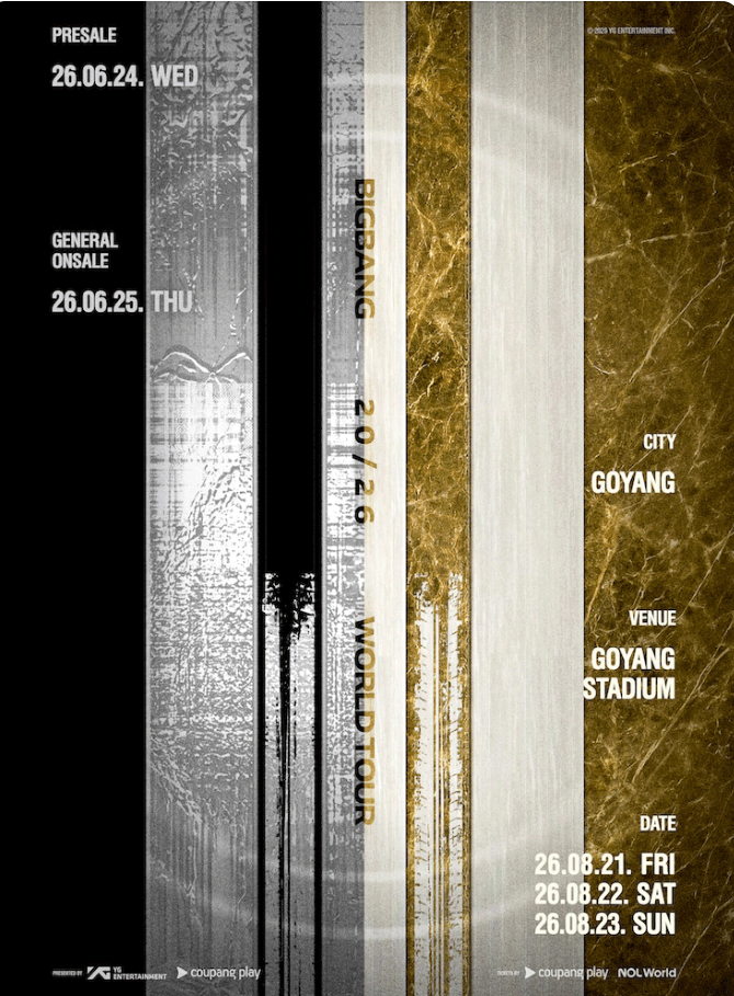 (additional LIMITED )Ticket War Service BIGBANG 2026 WORLD TOUR IN GOYANG