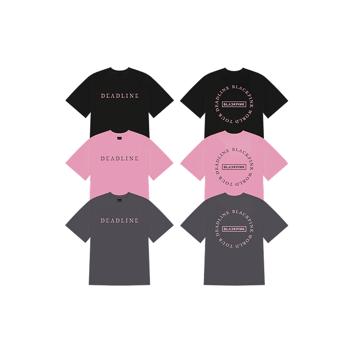 (PO EXCLUSIVE) [DEADLINETOUR] BLACKPINK ROUND LOGO T-SHIRT (available : charcoal L & XL)